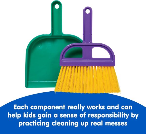 Schylling Children's Broom Set - Kids Pretend Play Cleaning Kit - Includes Broom. Dustpan. and Brush - Ages 3 and Up