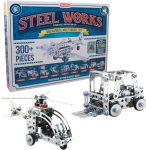 Schylling Steel Works Mechanical Multi-Model - Steel Building Set - Includes 300 Pieces. Tools. and Instructions to Make 10 Different Models - Ages 8 and Up
